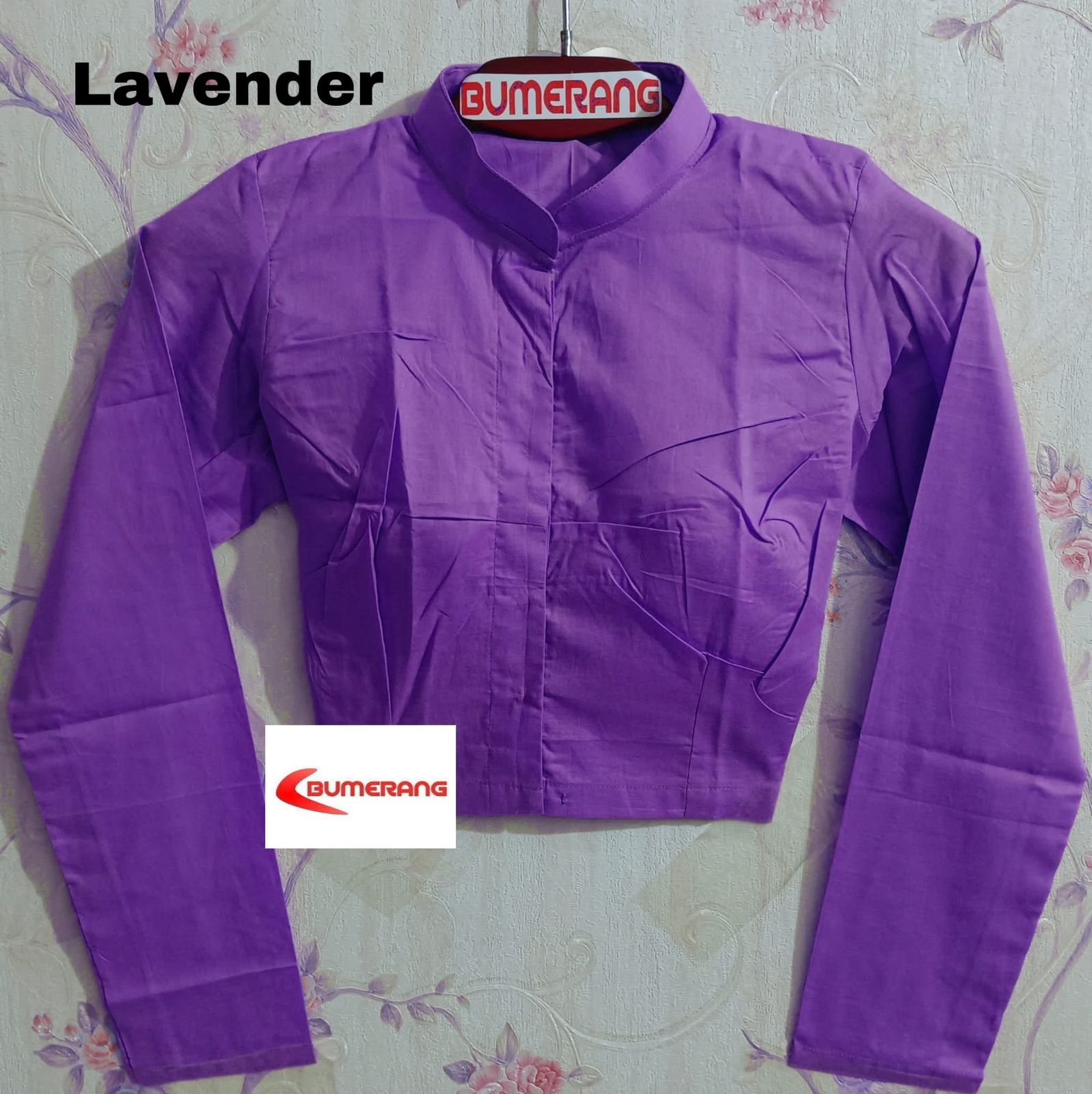 Cotton Voile Band Collar Full Sleeve Blouse