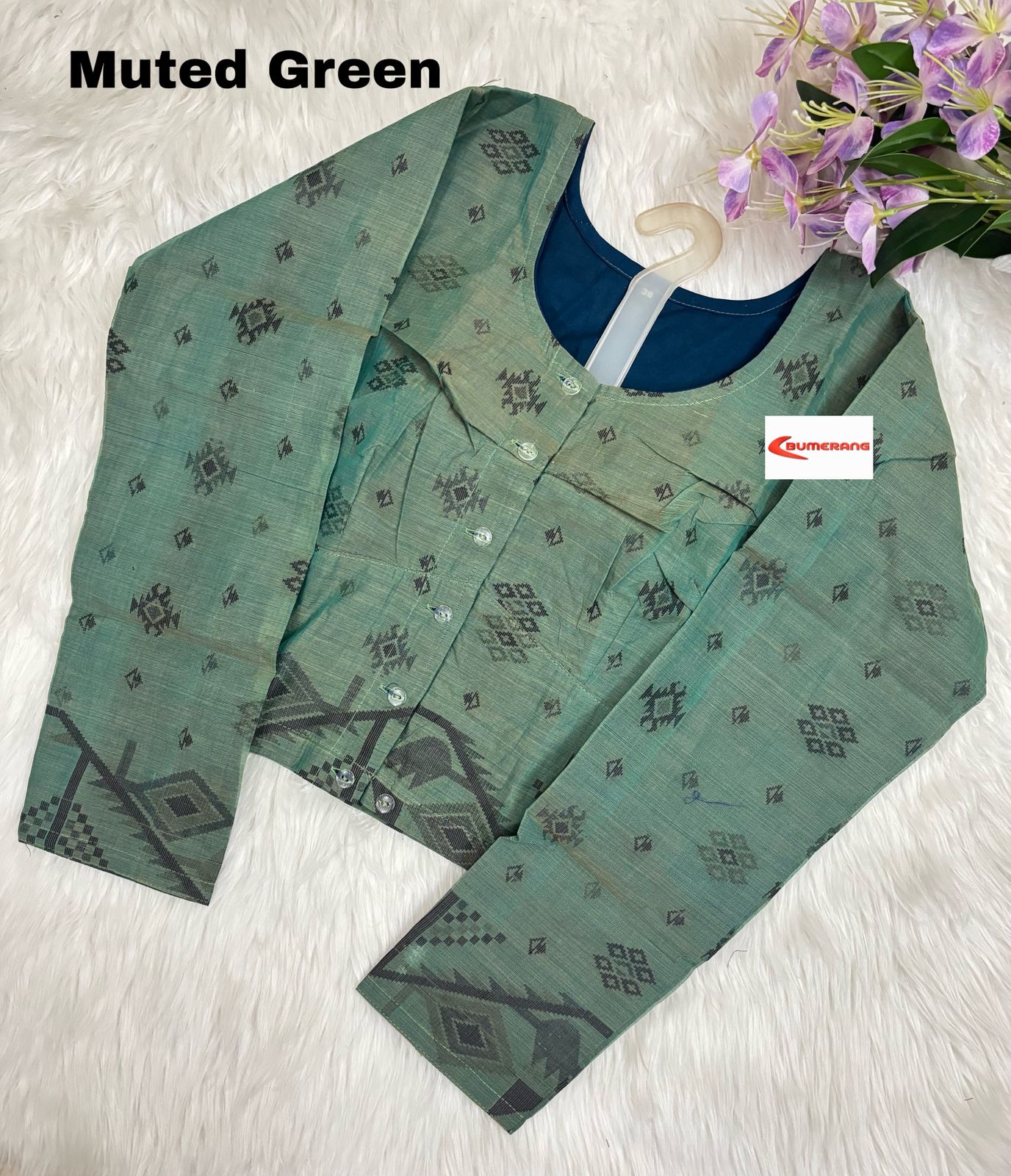 Jamdani Cotton Full Sleeve Blouse